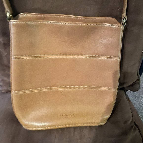 Coach 9083 vintage legacy bucket bag shoulder purse light tan leather brown - Picture 2 of 12